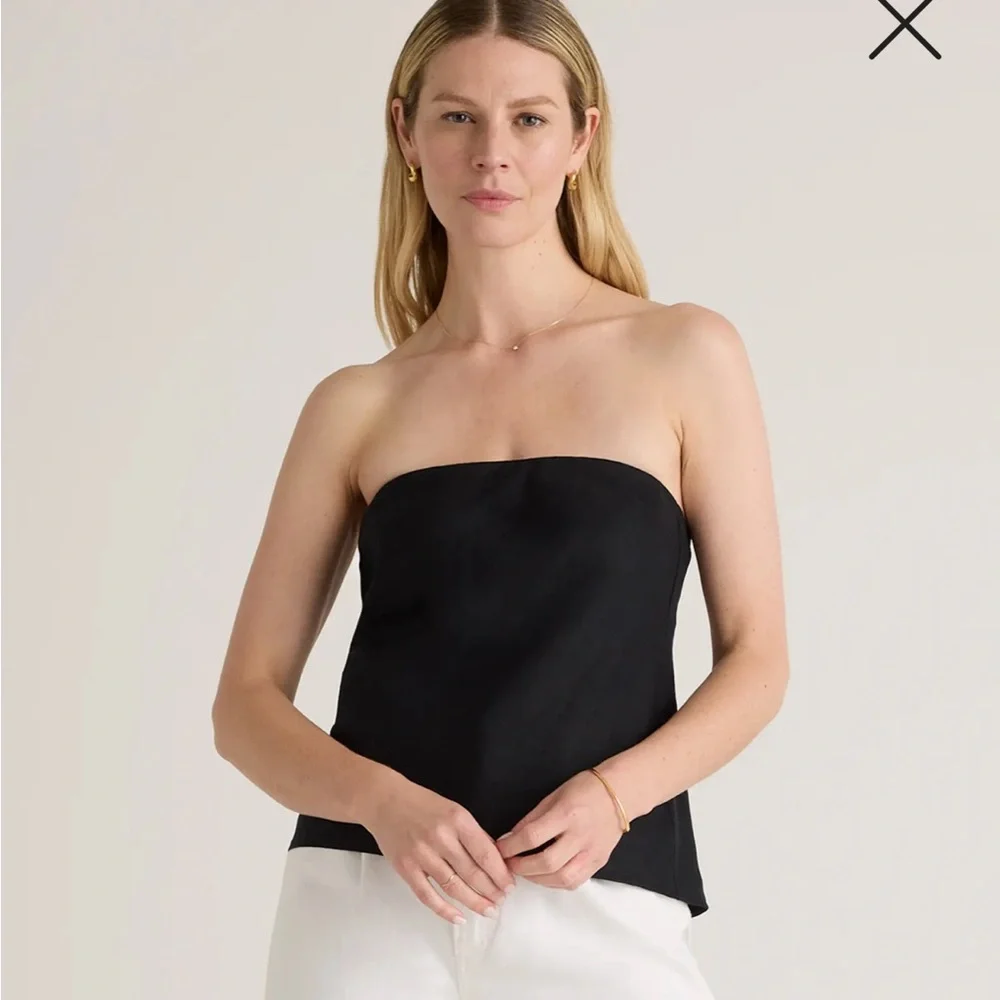 Quince - 100% European Linen Strapless Top - Picture 1 of 8